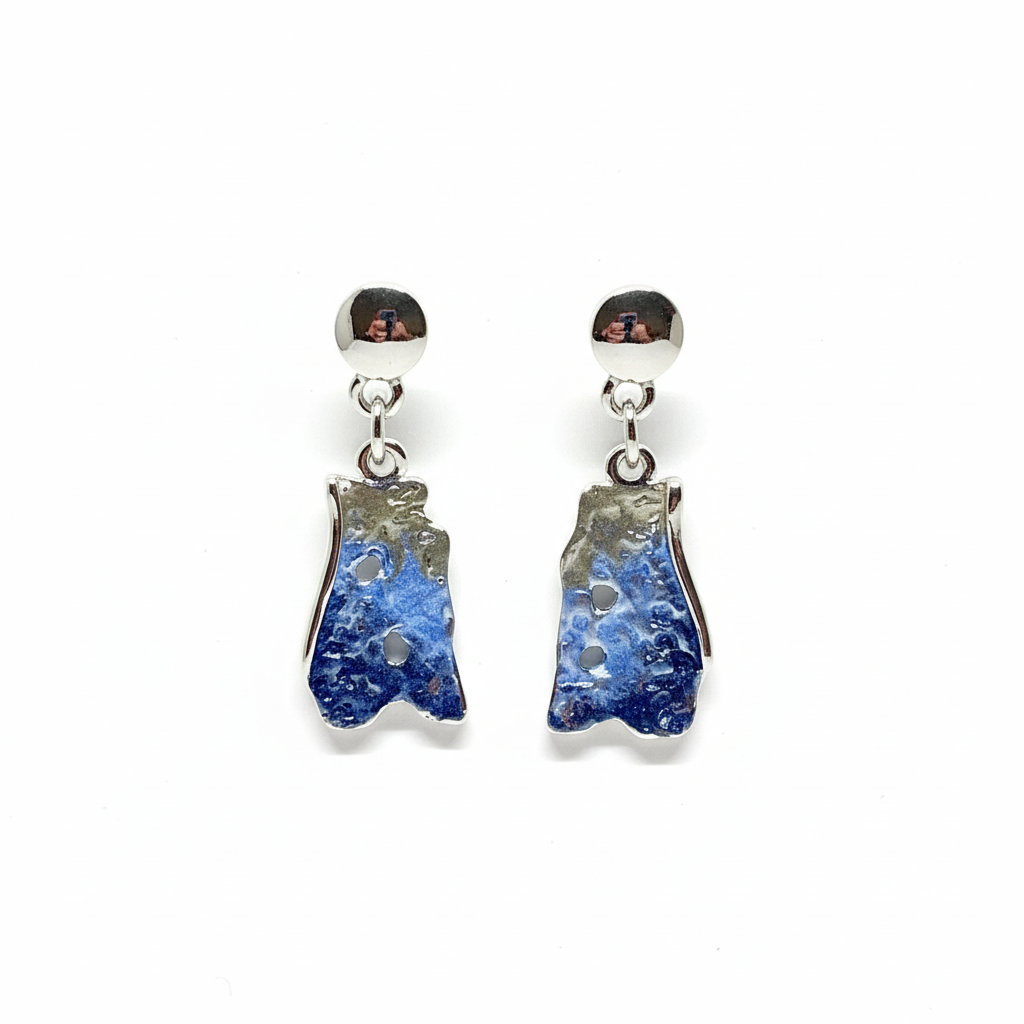 Miss Milly Blue and grey mottled earrings from Pixi Daisy