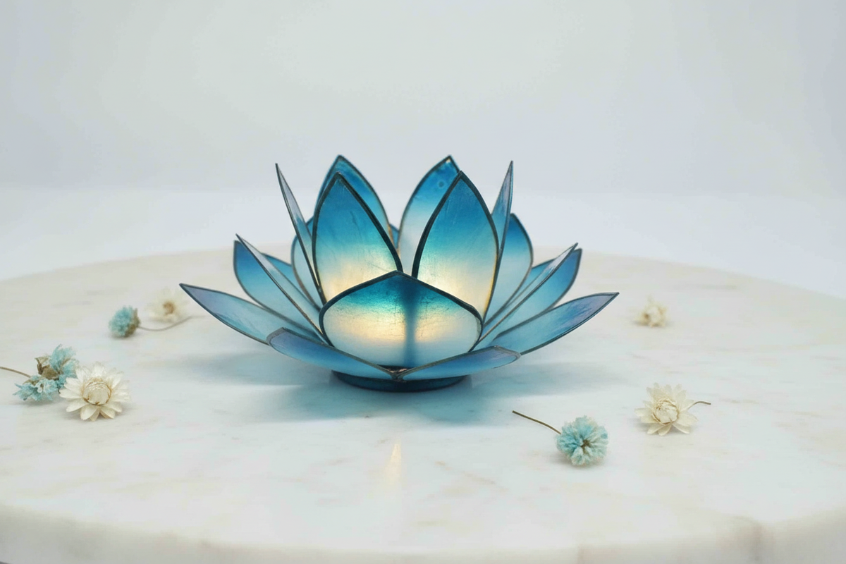 Blue Lotus Flower tea light holder from Pixi daisy