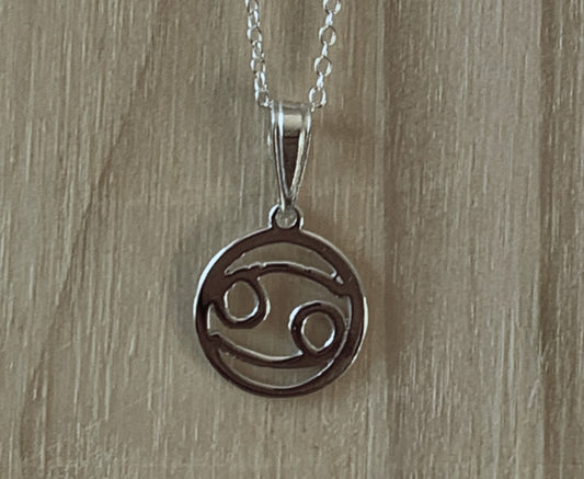 Sterling Silver Cancer Zodiac Necklace
