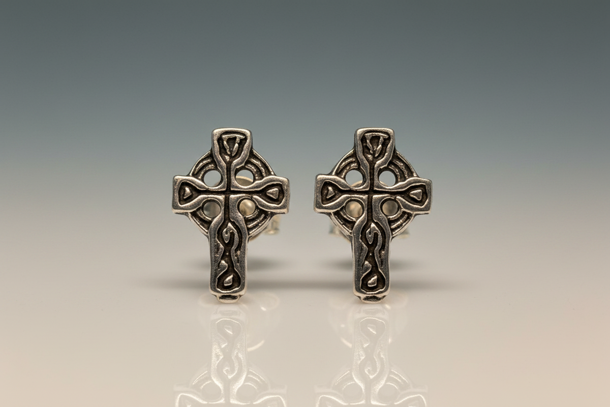Celtic Cross Ear Studs from Pixi Daisy