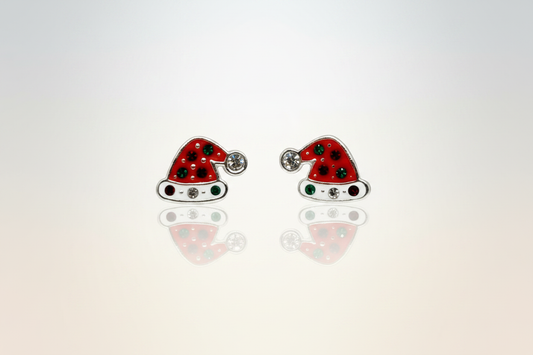 Christmas Hat Sterling Silver Ear Studs from Pixi daisy