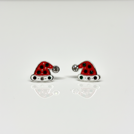Christmas Hat Sterling Silver Ear Studs from Pixi Daisy