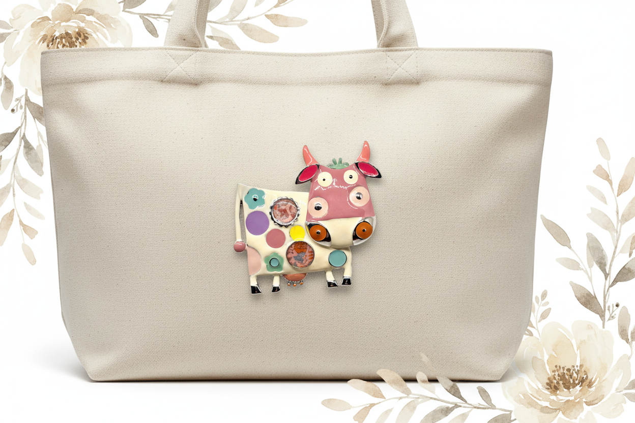 Miss Milly Magnetic Cow brooch from Pixi Daisy
