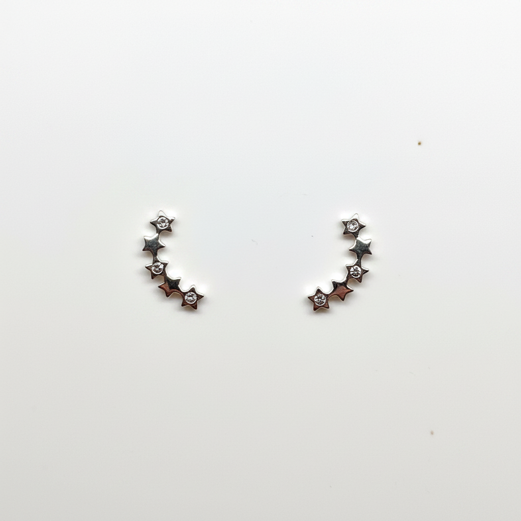 Crescent of Stars Ear Climbers from pixi daisy