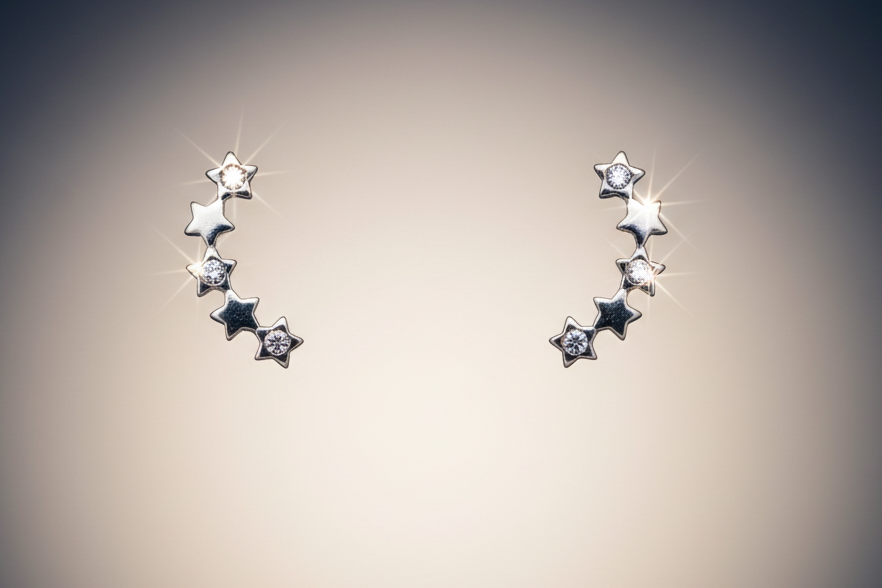 Crescent of Stars Ear Studs from Pixi Daisy
