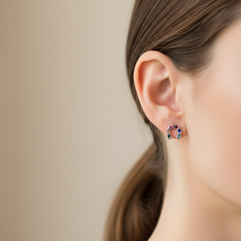 Crystal Horseshoe Earrings from Pixi daisy