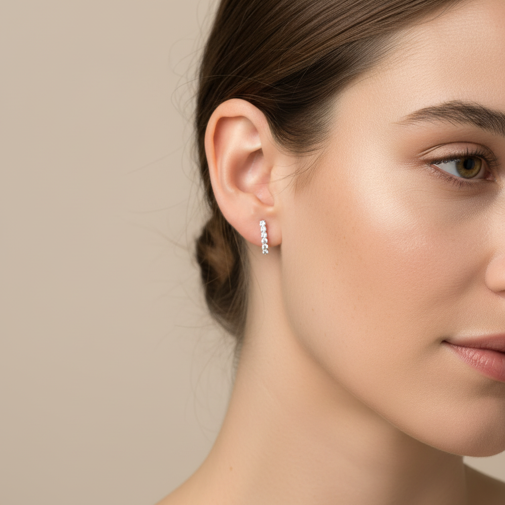 Curved Crystal Ear Studs from Pixi daisy