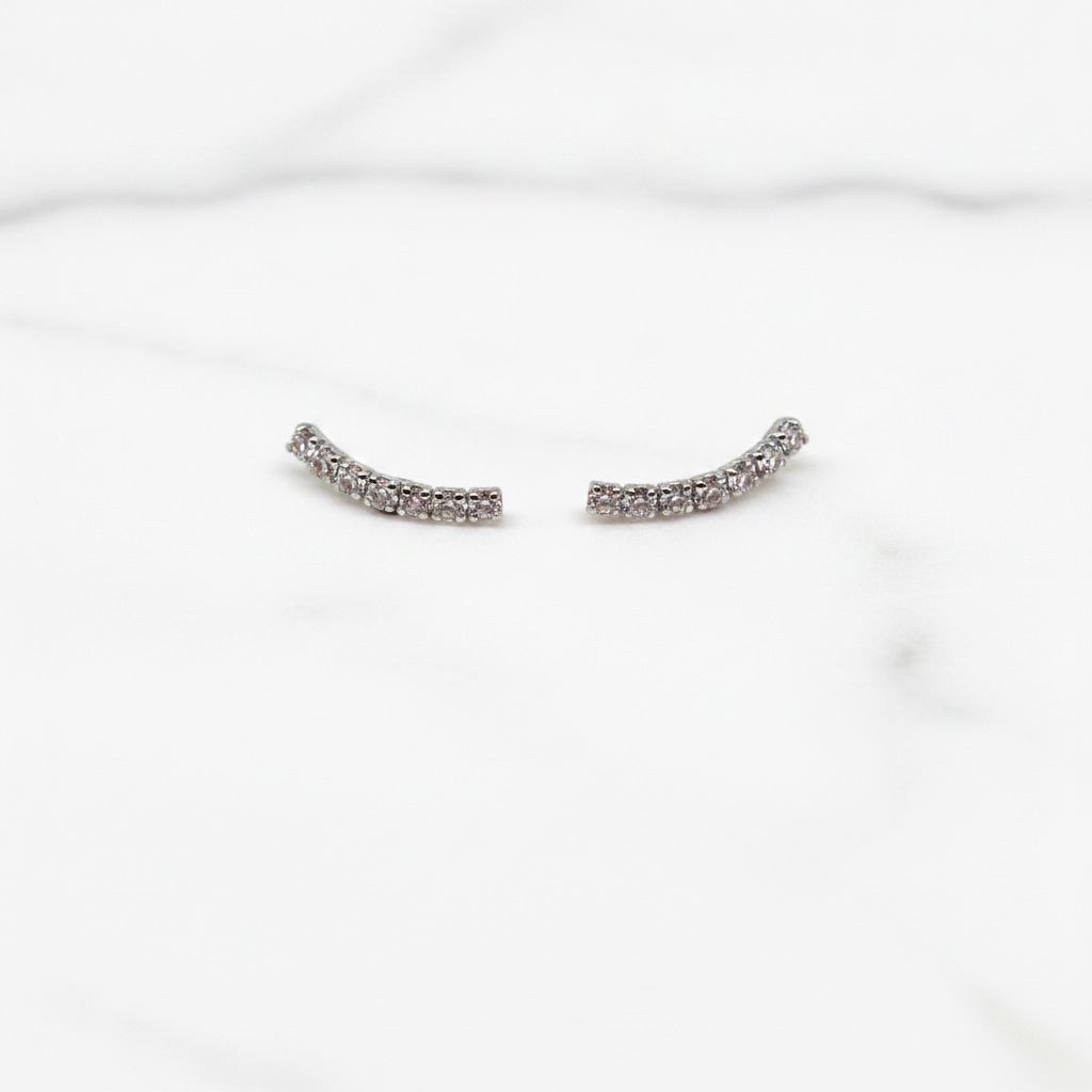 Curved Crystal Ear Studs from Pixi daisy