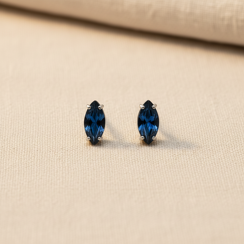 Dark Blue Crystal Marquise Studs from pixi daisy