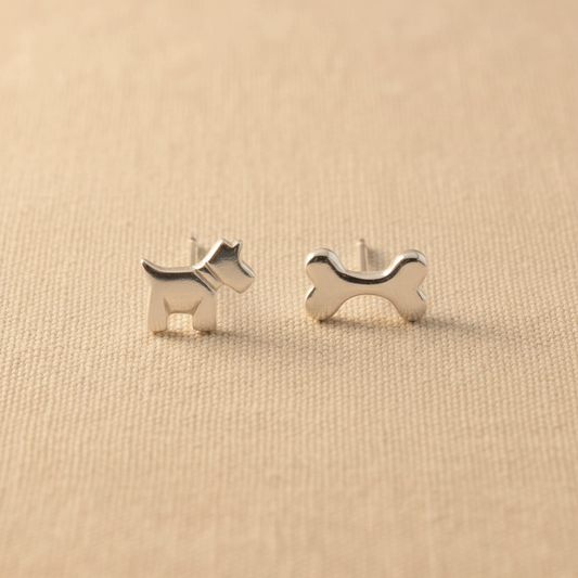 Dog & Bone Mismatched Studs from pixi daisy