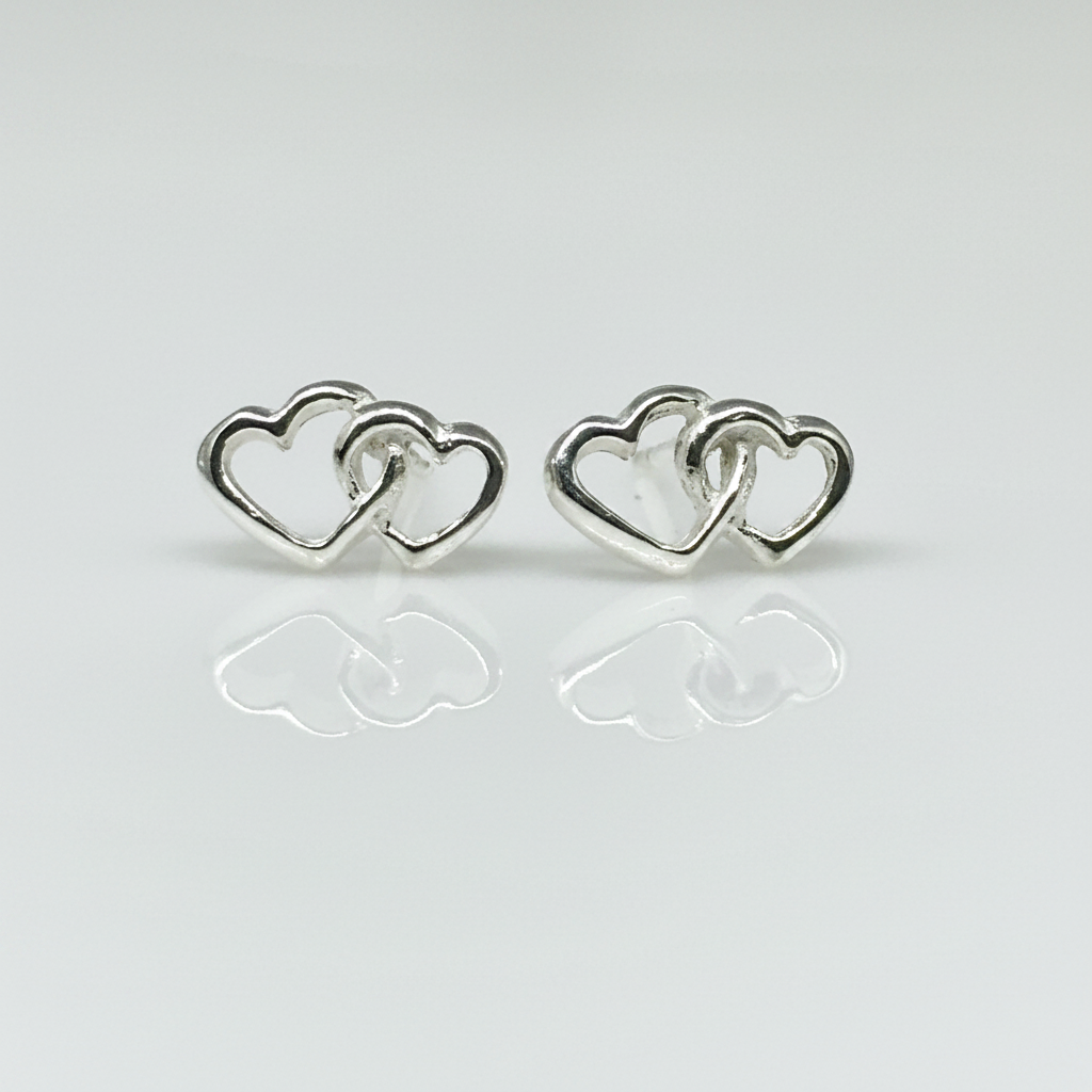 Double Heart Stud Earrings from Pixi Daisy