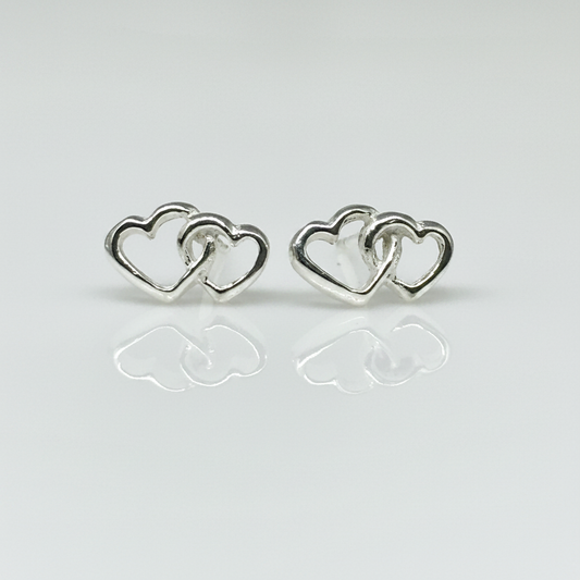 Double Heart Stud Earrings from Pixi Daisy