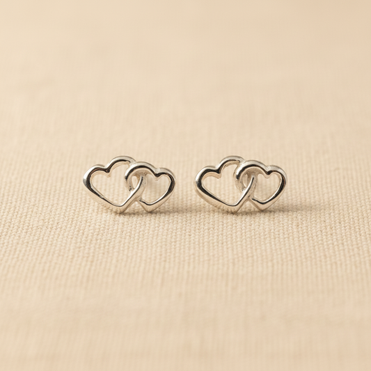 Double Interlocking Heart Studs from Pixi Daisy