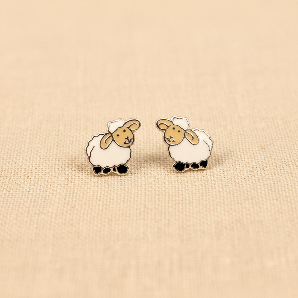 Enamel Sheep Stud Earrings from pixi daisy