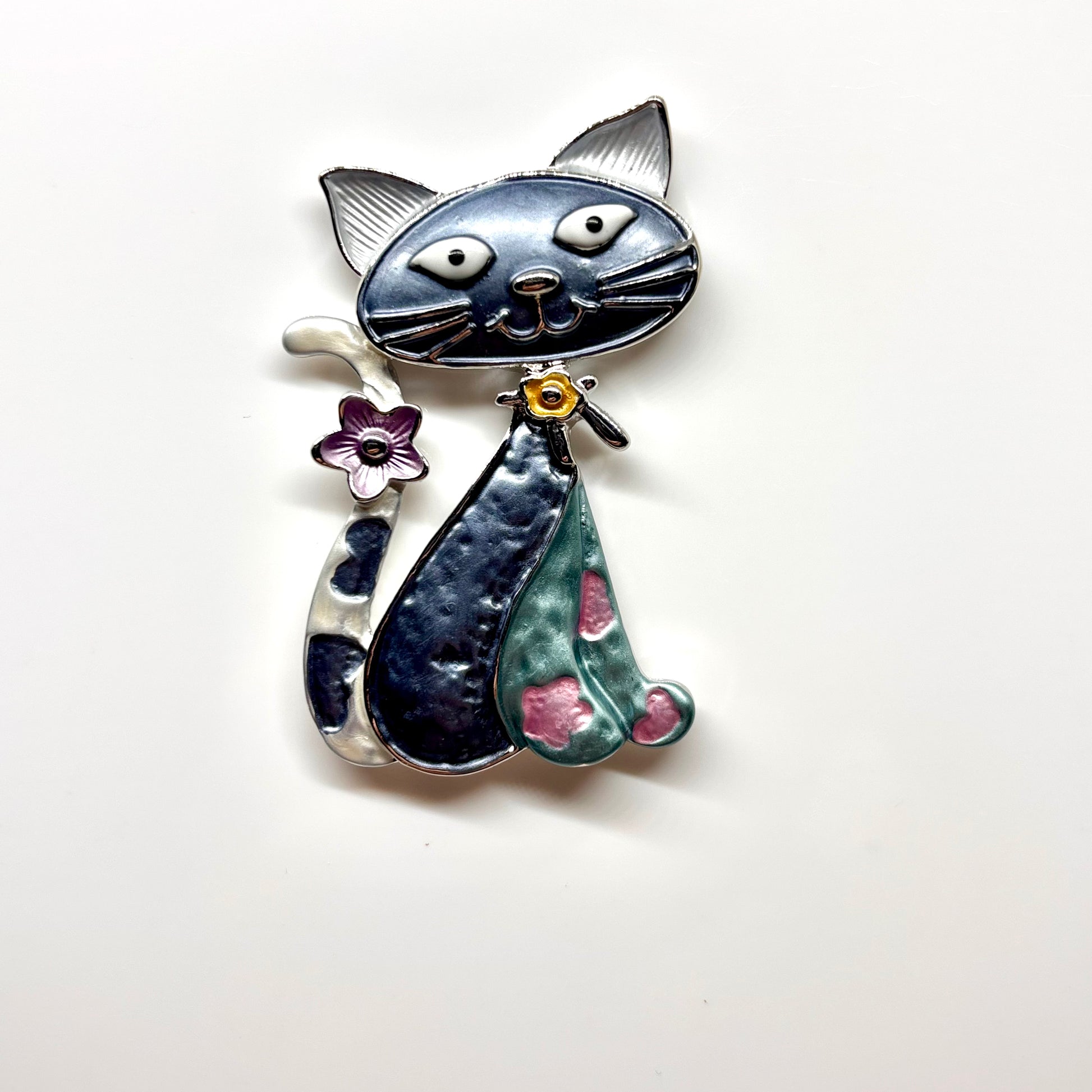 Miss Milly Blue Cat Magnetic Brooch from Pixi Daisy