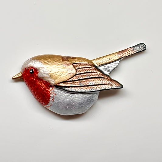 Miss Milly Red Robin magnetic brooch from Pixi Daisy
