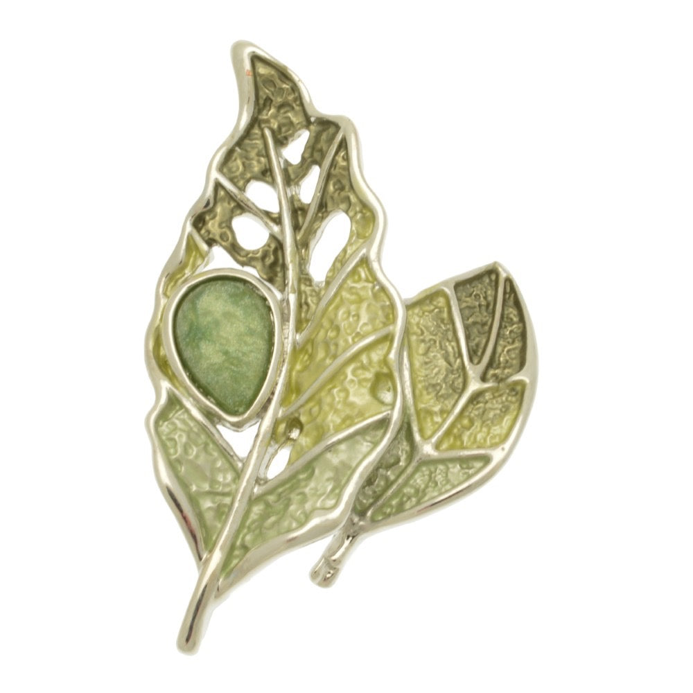 Miss Milly Green Leaf Magnetic Brooch from Pixi Daisy