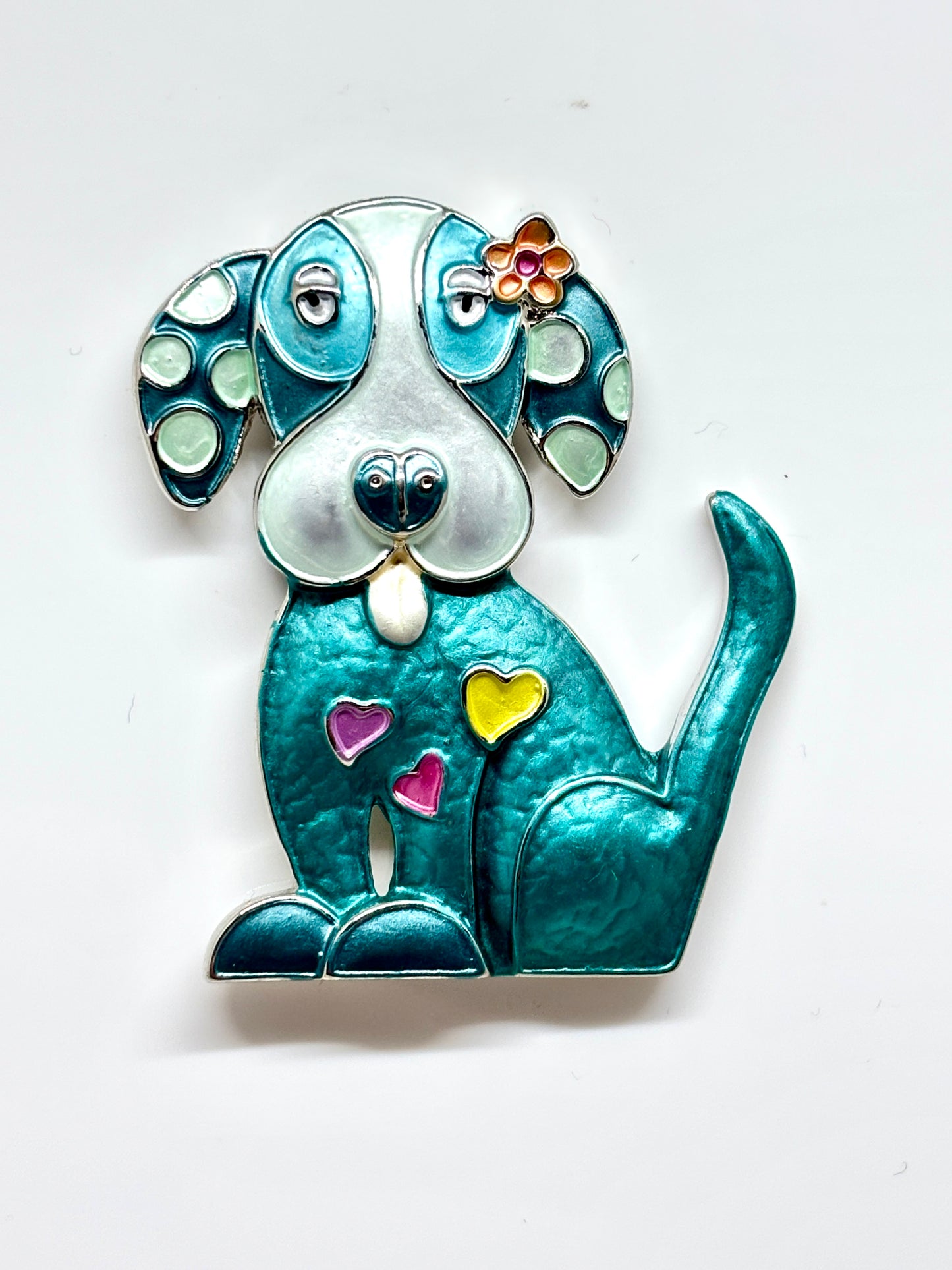 Miss Milly Green Dog Magnetic Brooch