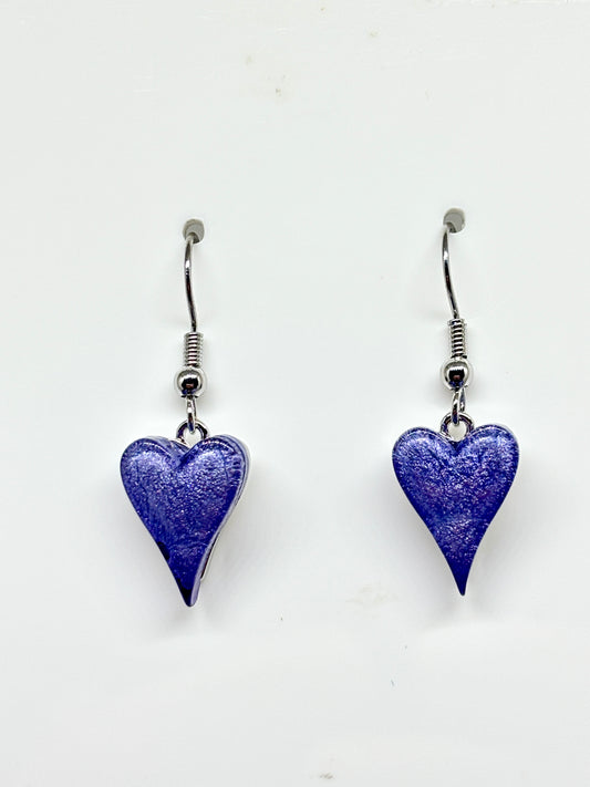 Miss Milly Soft Blue Heart Earrings