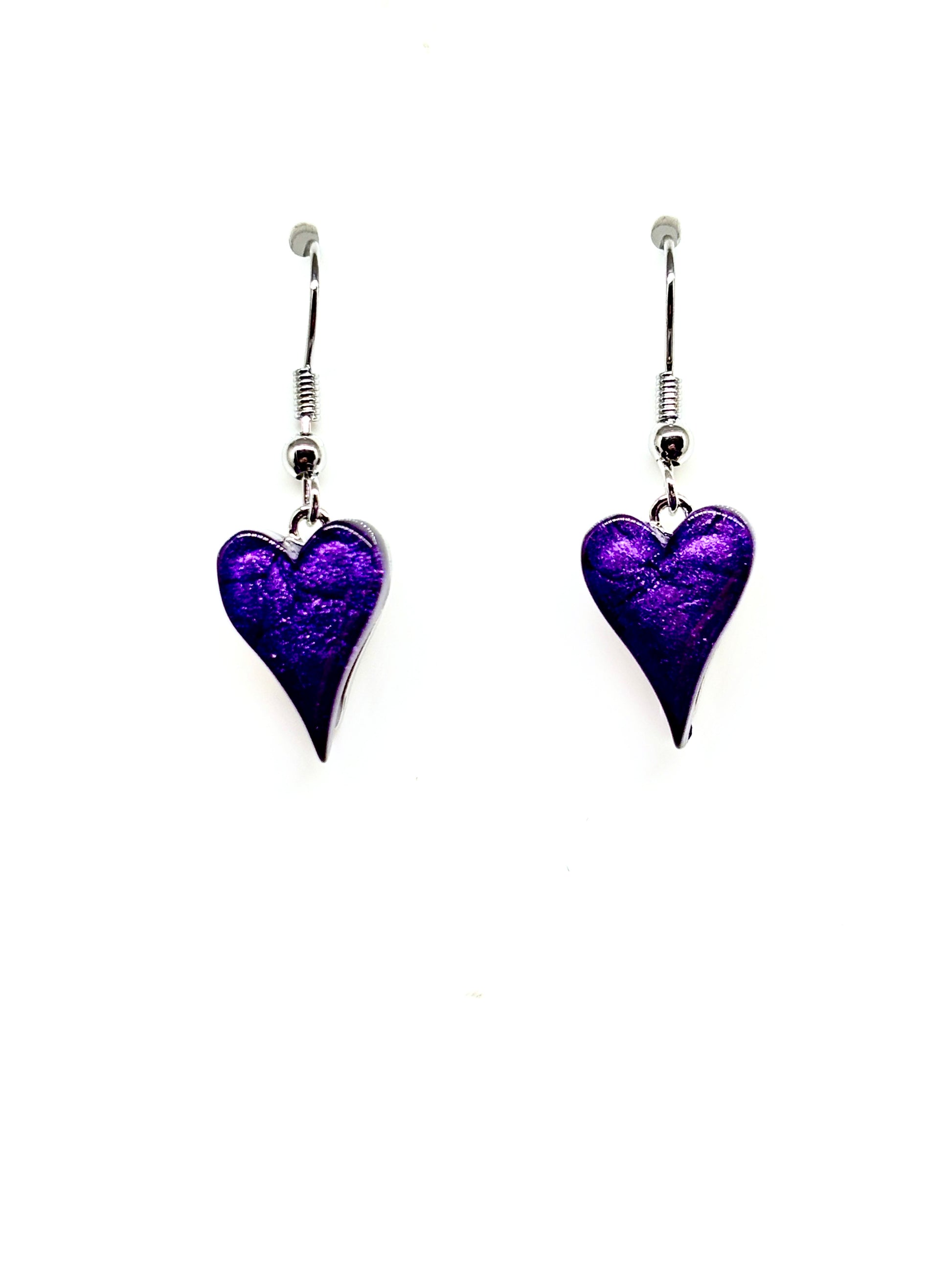 Miss Milly Royal Purple Heart earrings from Pixi Daisy