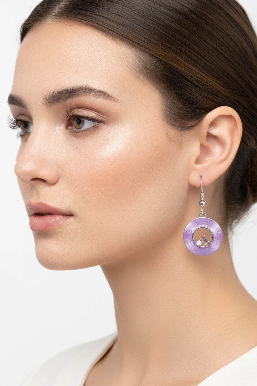 Miss Milly Light Purple Crystal Hoop earrings from Pixi Daisy