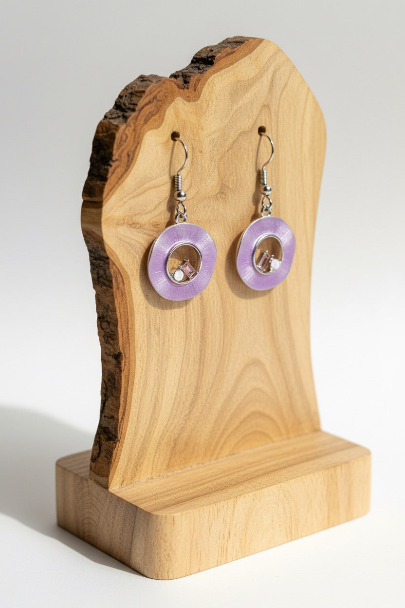 Miss Milly Light Purple Crystal Hoop earrings from Pixi Daisy