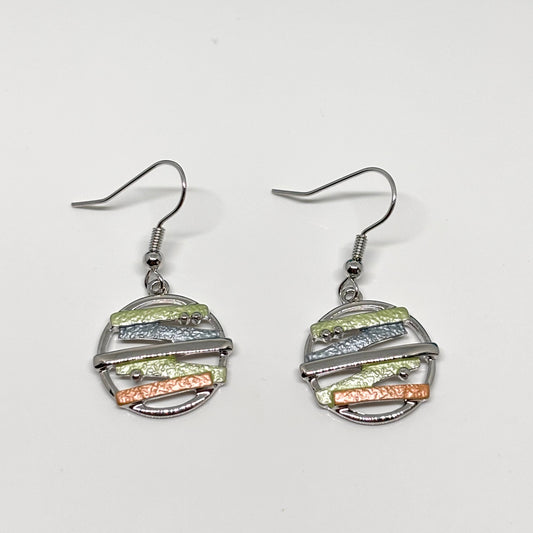 Miss Milly earrings with silver and multicoloured design from Pixi Daisy