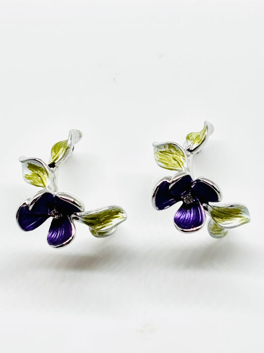 Miss Milly Purple Viola Earrings from Pixi Daisy