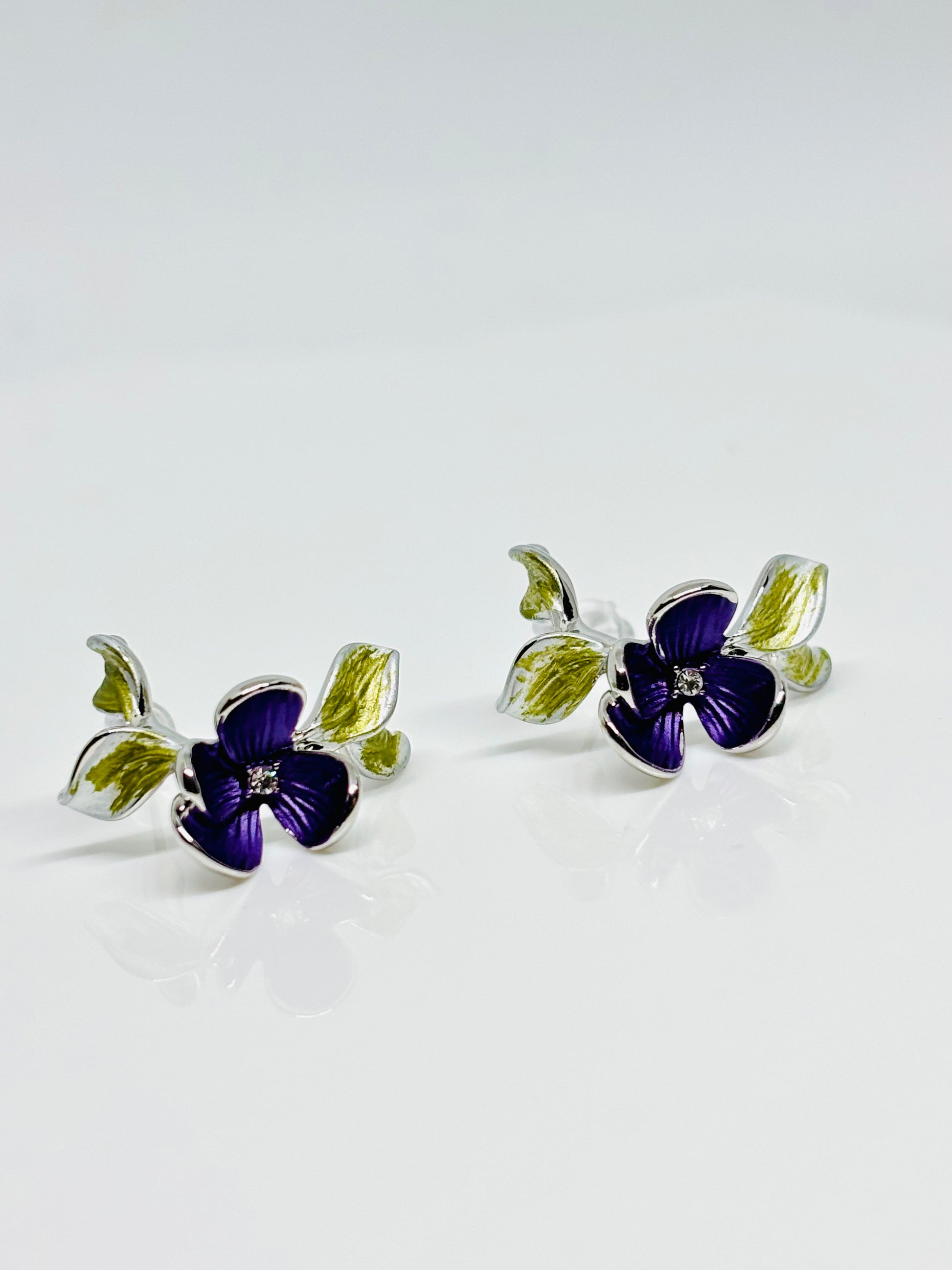 Miss Milly Purple Viola Earrings from Pixi Daisy