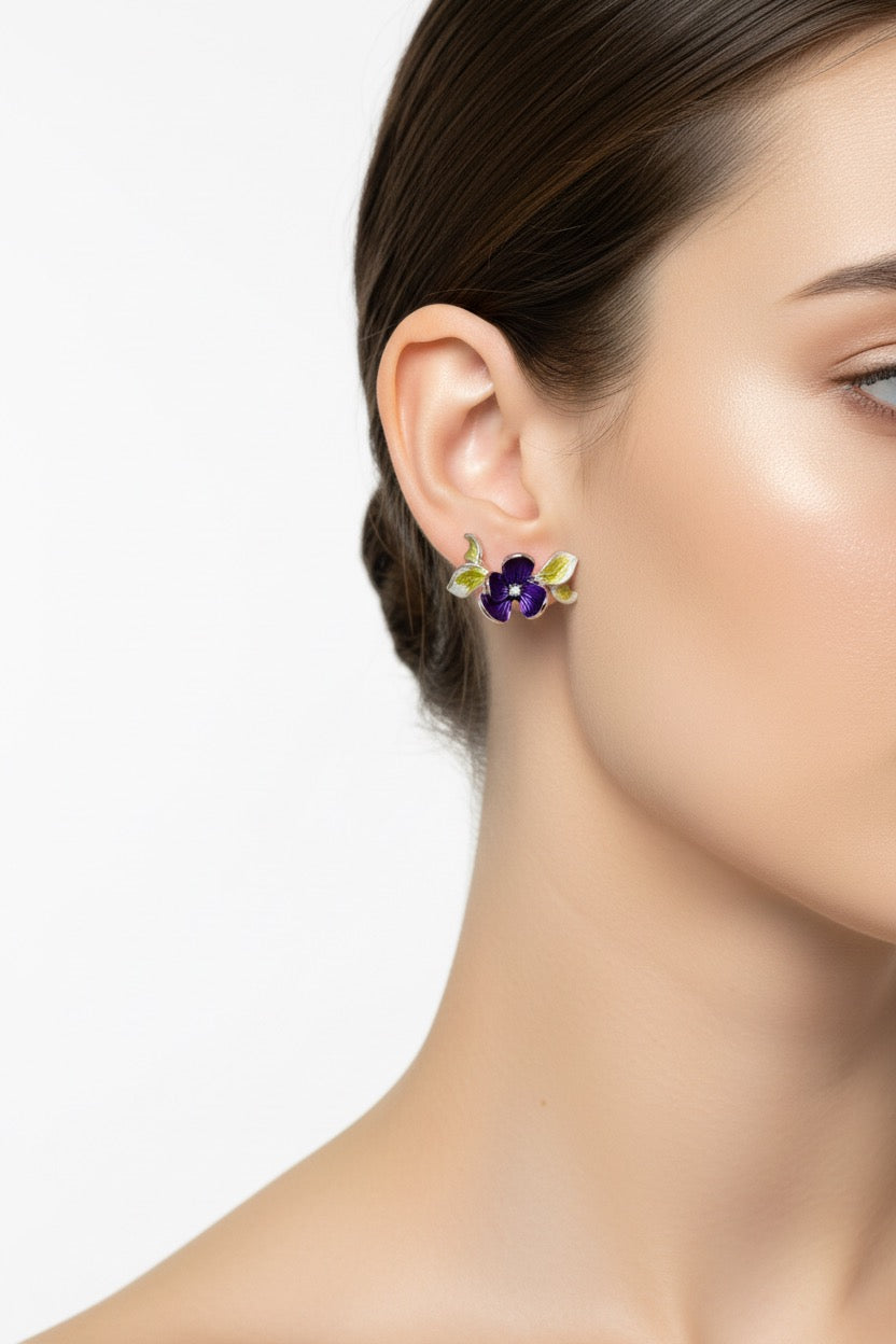 Miss Milly Purple Viola Earrings from Pixi Daisy