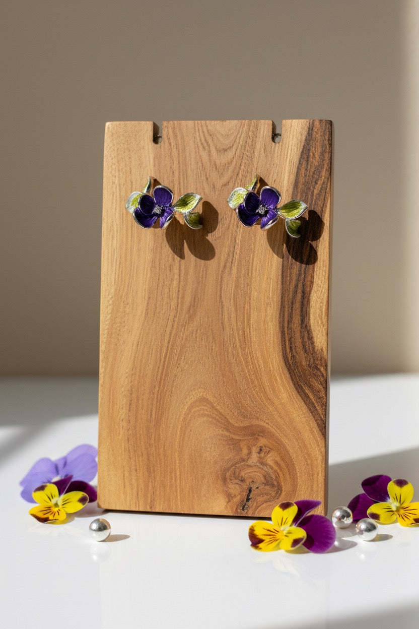 Miss Milly Purple Viola Earrings from Pixi Daisy