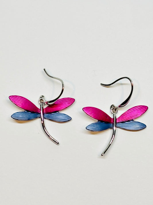 Miss Milly Pink & Purple Dragonfly earrings from Pixi Daisy
