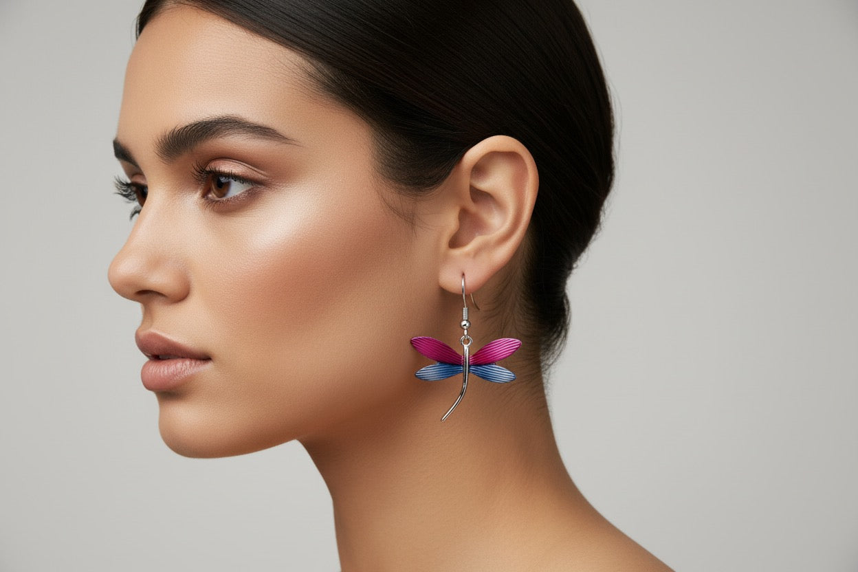 Miss Milly Pink & Purple Dragonfly earrings from Pixi Daisy