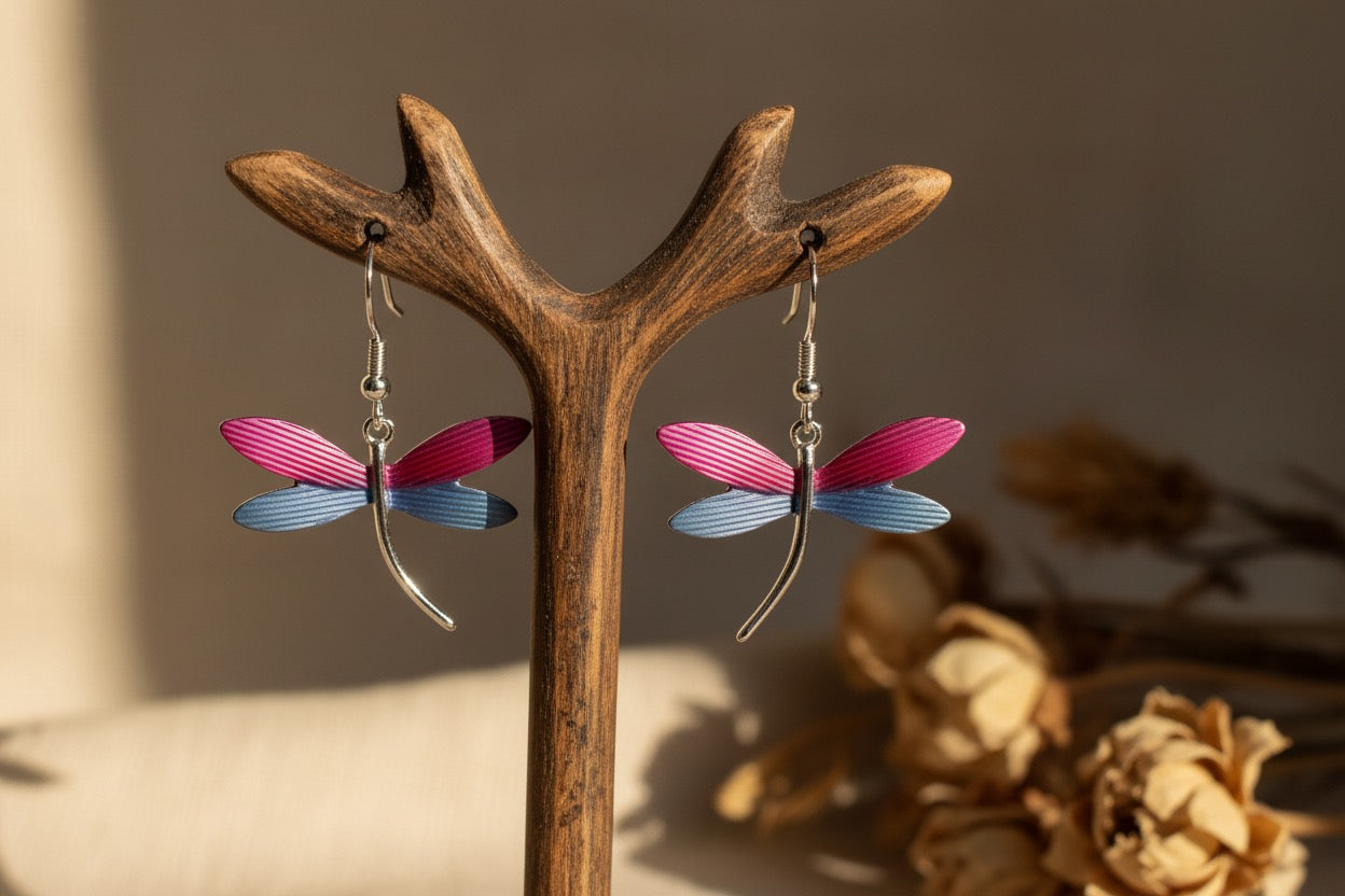 Miss Milly Pink & Purple Dragonfly earrings from Pixi Daisy