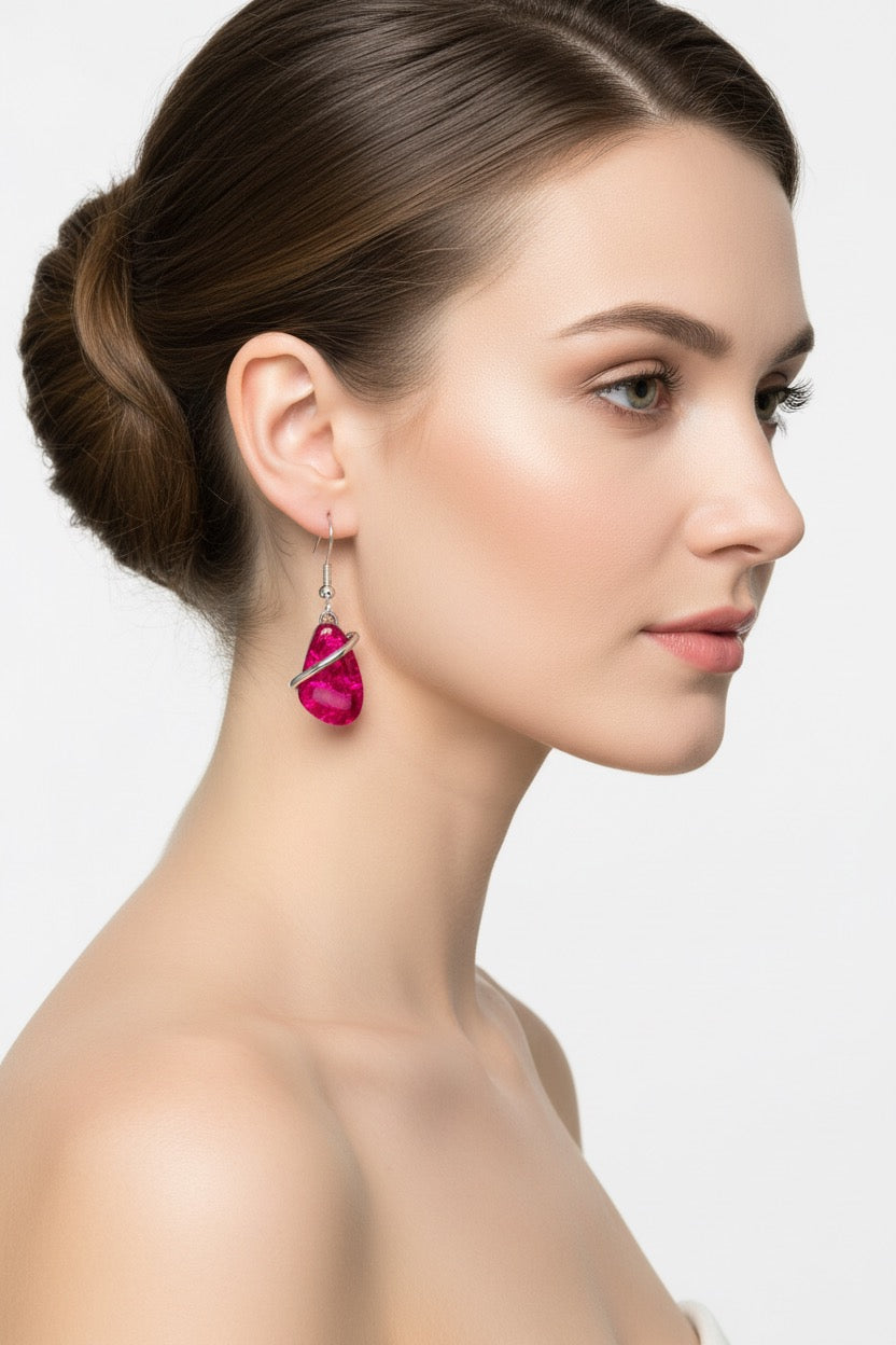 Miss Milly Fuchsia Pink Earrings from Pixi Daisy
