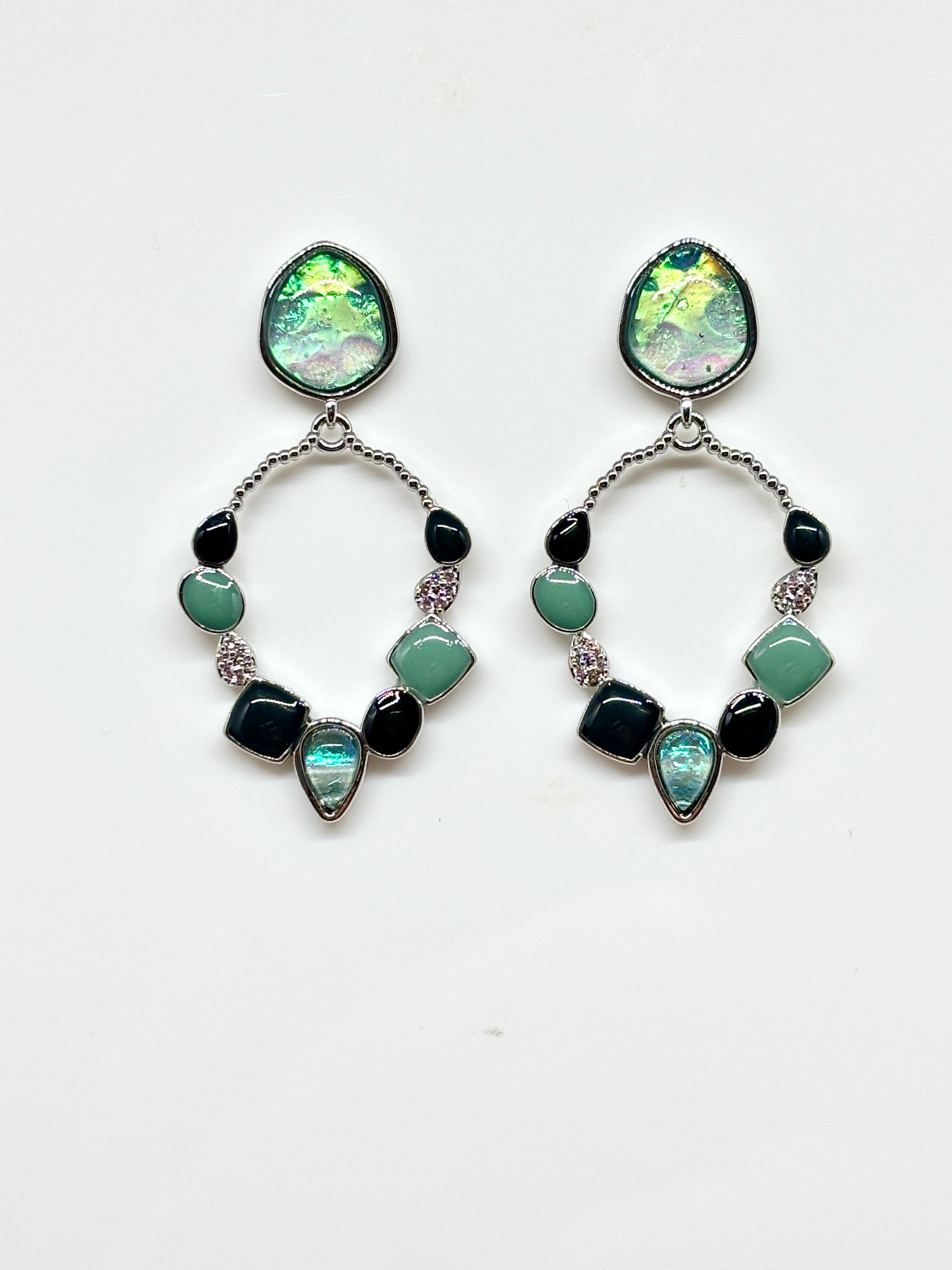 Miss Milly Navy & Green earrings from Pixi Daisy