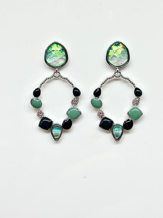 Miss Milly Navy & Green earrings from Pixi Daisy