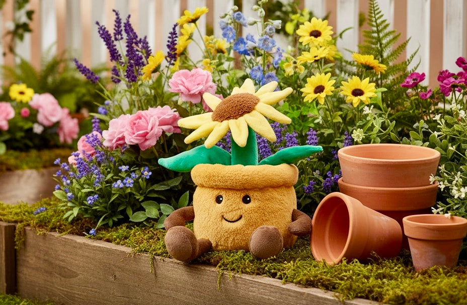 Yellow Flower Pot Warmie from Pixi Daisy