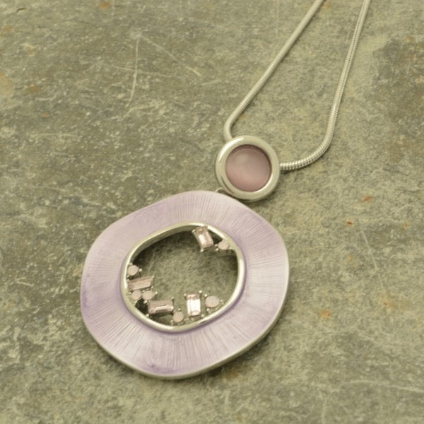 Miss Milly Light Purple Crystal hoop pendant from Pixi Daisy