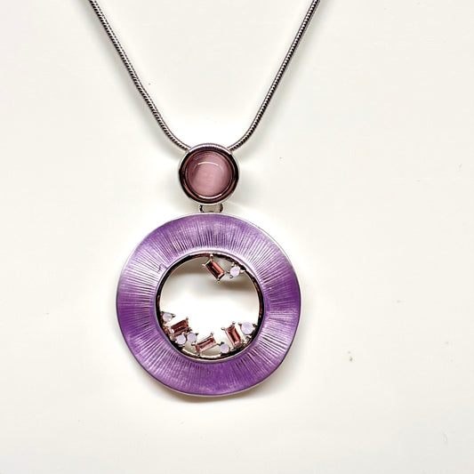 Miss Milly Light Purple Crystal hoop pendant from Pixi Daisy