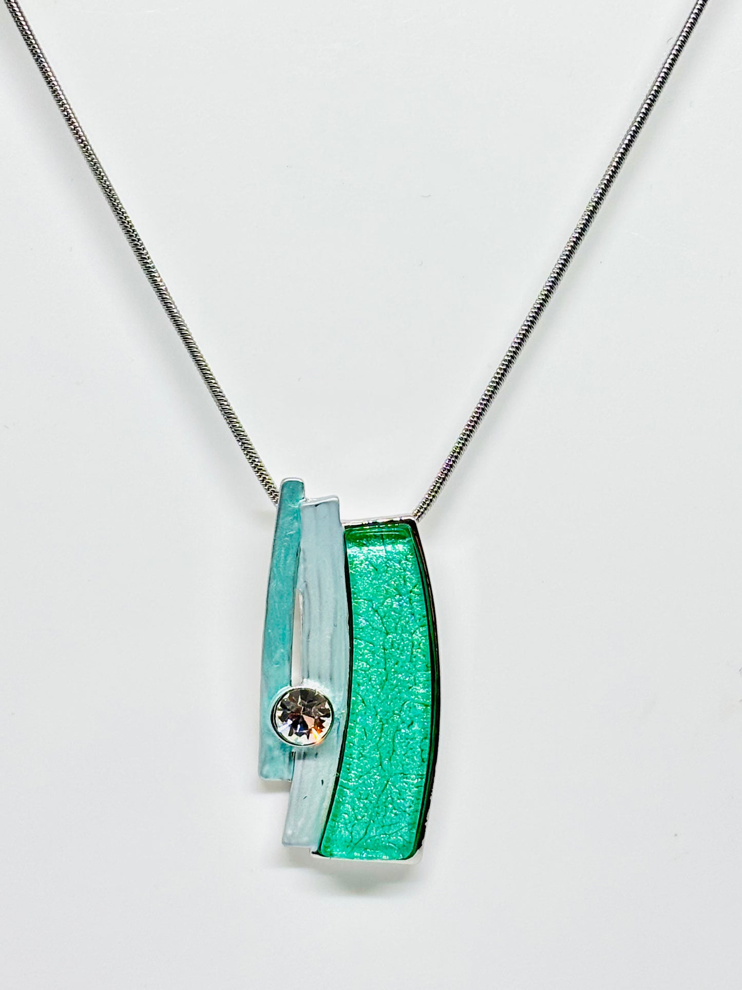 Miss Milly Mint Green Stripes necklace from Pixi Daisy