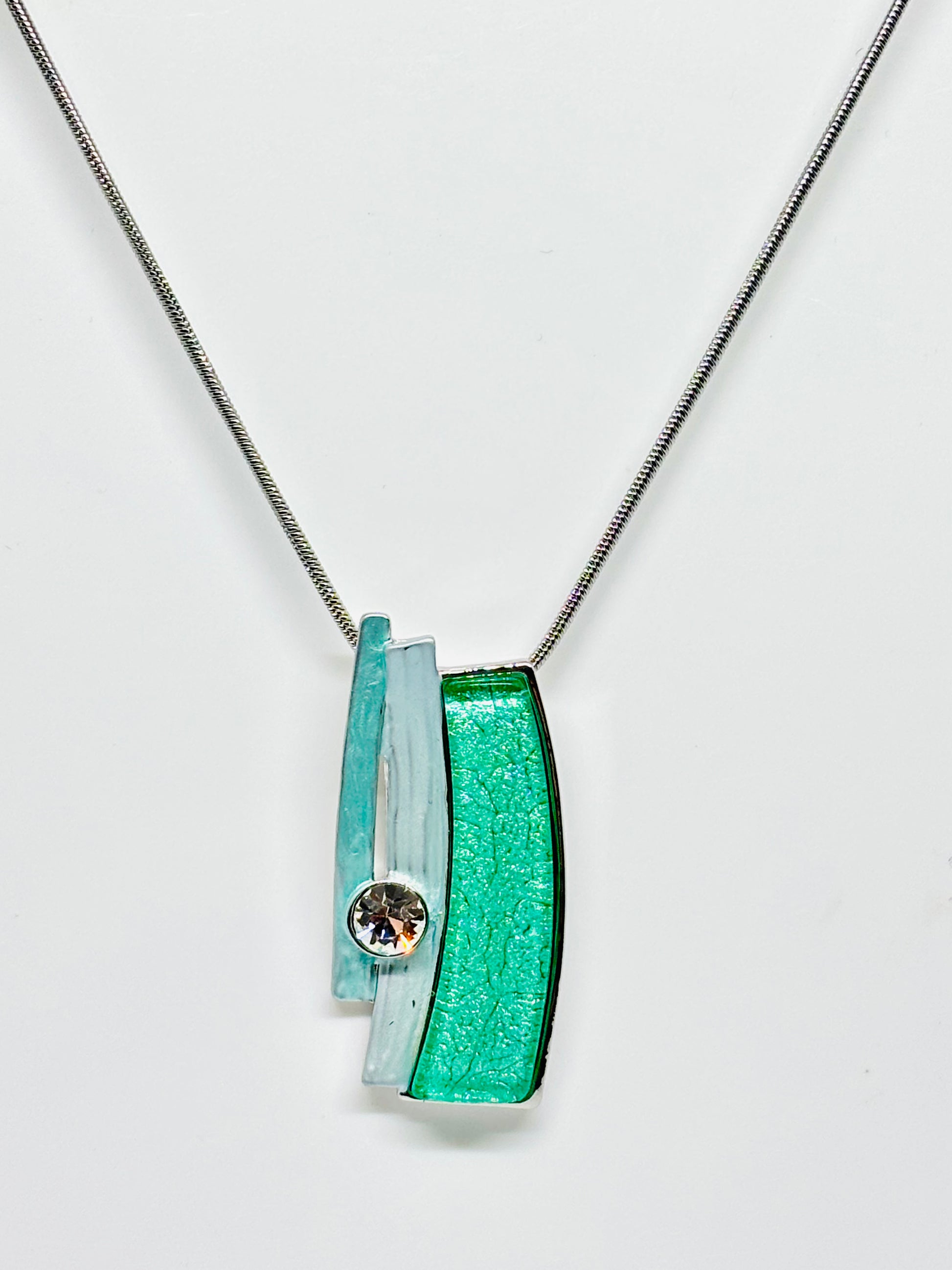 Miss Milly Mint Green Stripes necklace from Pixi Daisy