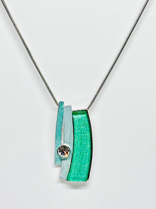 Miss Milly Mint Green Stripes necklace from Pixi Daisy