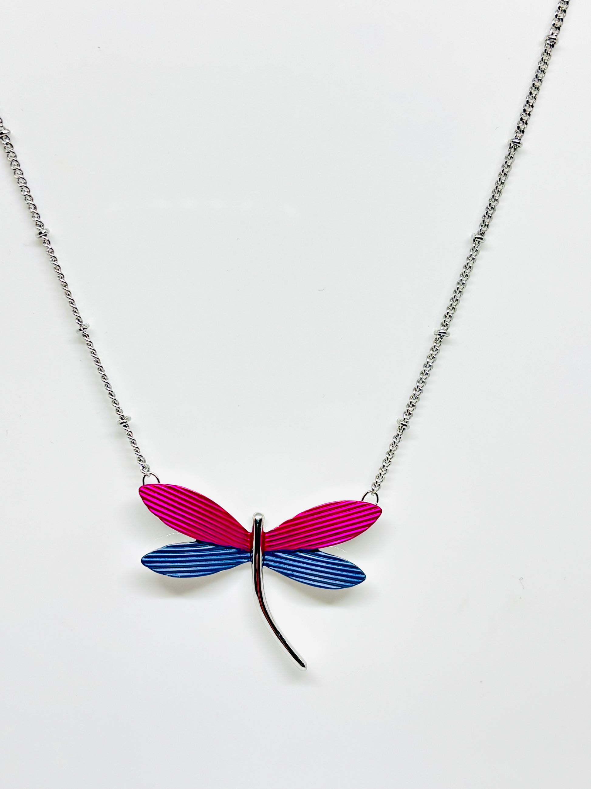 Miss Milly Pink & Blue Dragonfly necklace from Pixi Daisy