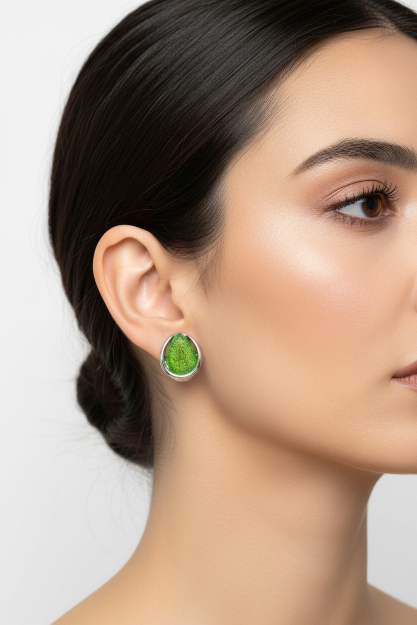 Miss Milly Green Nugget Earrings from Pixi Daisy