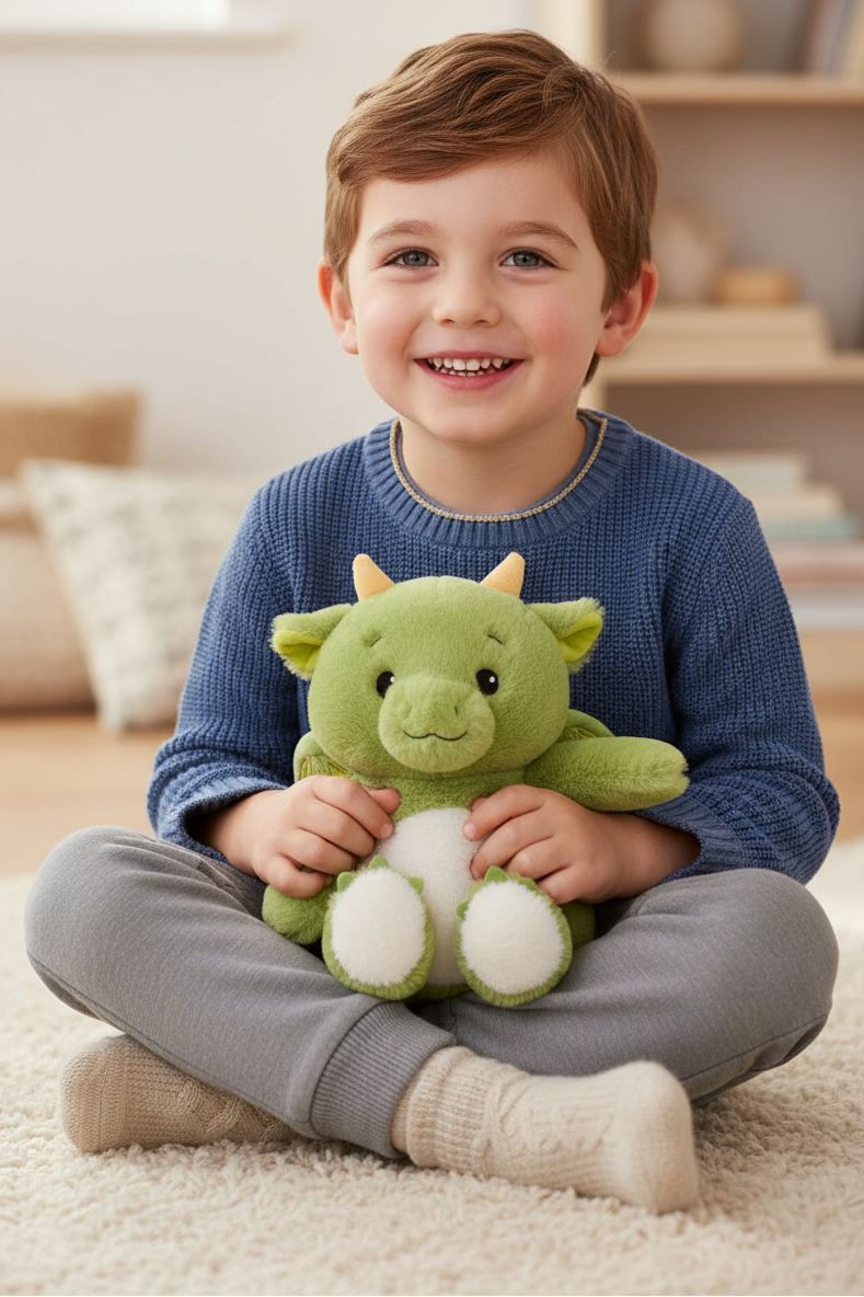 Cosy cute dragon warmie from pixi daisy