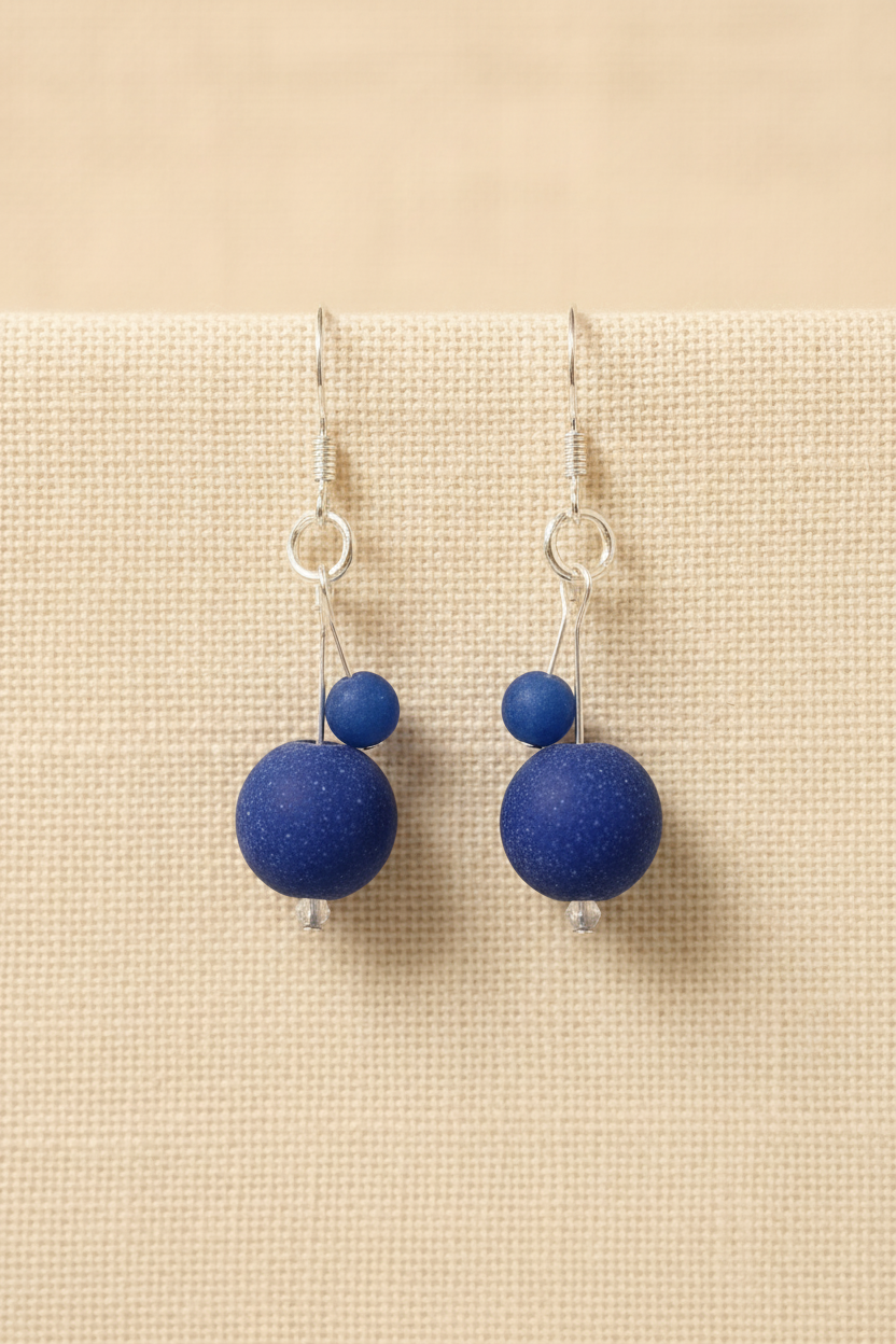 Matt Blue Aventurine Drop Earrings from pixi daisy