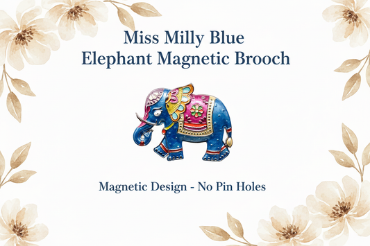 Miss Milly Blue Elephant Magnetic Brooch from Pixi Daisy