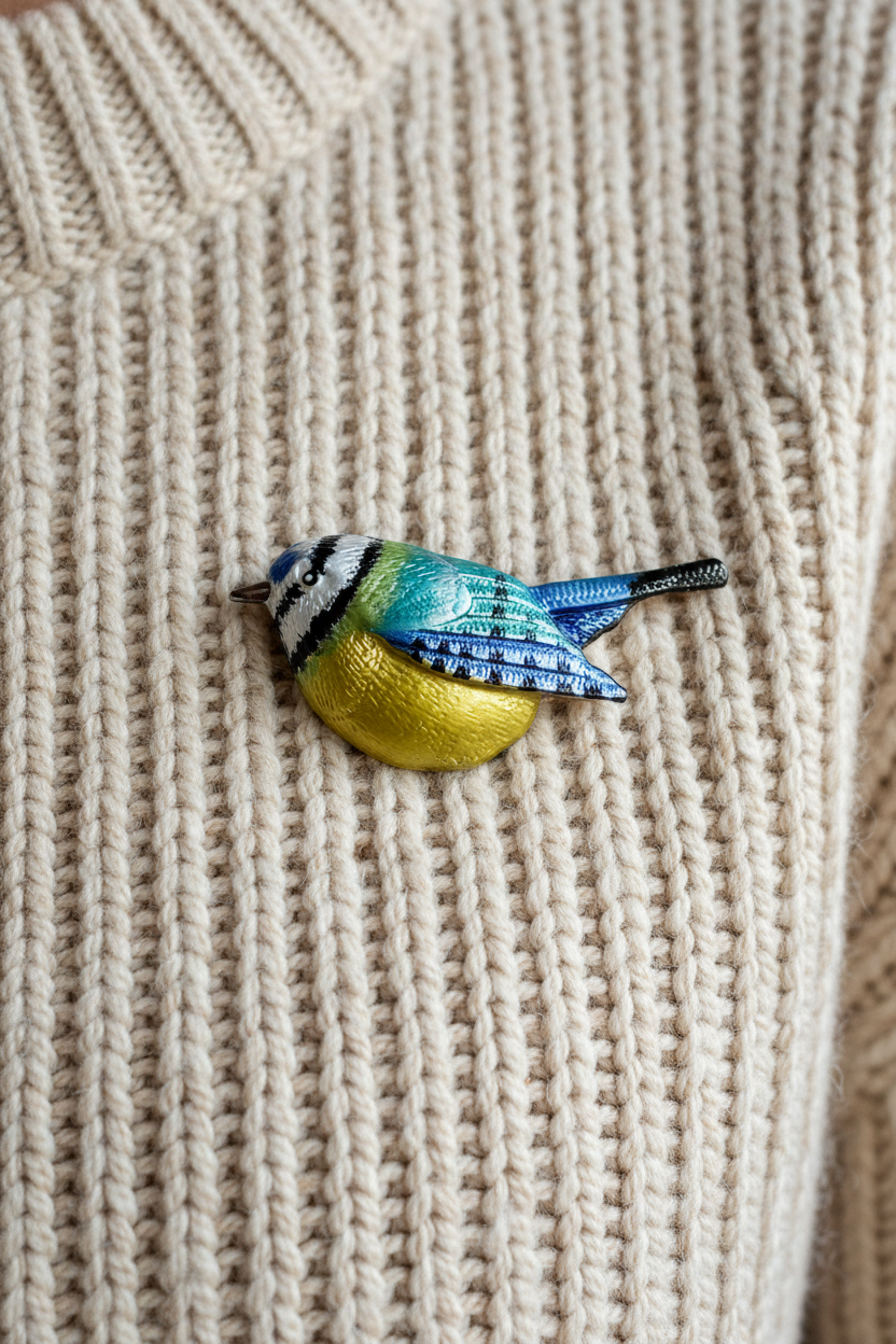 Miss Milly Blue Tit Magnetic Brooch from Pixi Daisy