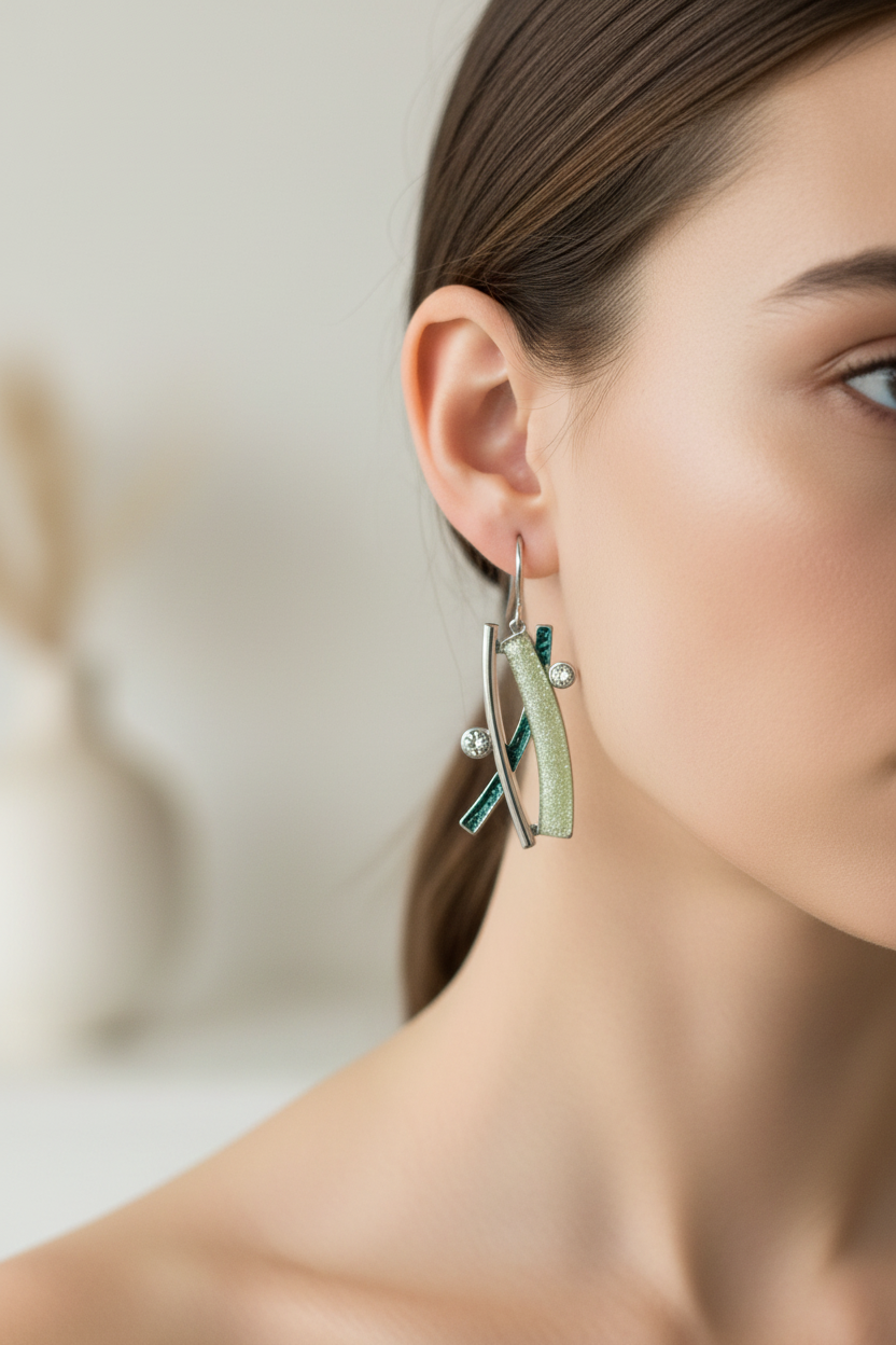 Miss Milly Foaming Sea Drop Earrings - Model Worn